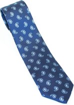 Exclusieve zijden Italiaanse design stropdas Giusanti Migliore Adamnan met blauw Paisley motief