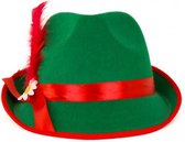 Tiroler hoed groen rood Oktoberfest hoedje Tirol bierfeest lederhosen