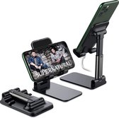 Telefoon Tablet Houder - Bureau accessoires - Opvouwbaar en verstelbaar - 200g- iPhone, iPad, Kindle, Tablet - Marineblauw