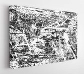 Verontruste achtergrond in zwart-wit textuur met donkere vlekken, krassen en lijnen. Abstracte vectorillustratie - Modern Art Canvas - Horitonzal - 1134557231 - 40*30 Horizontal