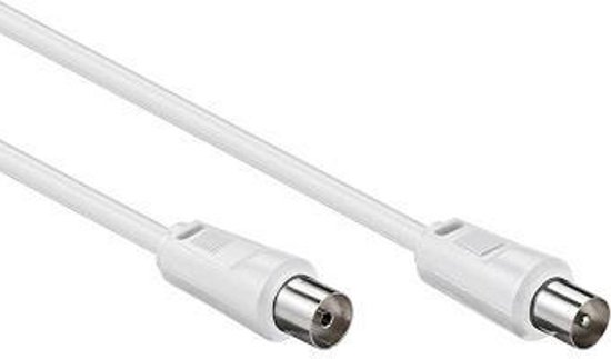 Bliksem stormloop gewicht Premium Coax Kabel - Dubbel afgeschermd - IEC Coax Kabel voor TV - Wit - 20  meter - Allteq | bol.com