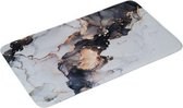 XL Badkamermat MARBLE - Zwart / Wit / Goud - Badmat - Polyester - 75 x 45 cm