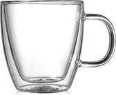 Dubbelwandige Glas - Borosilicaat glas - Koffiebeker - Theebeker - 250 ML - Set van 6