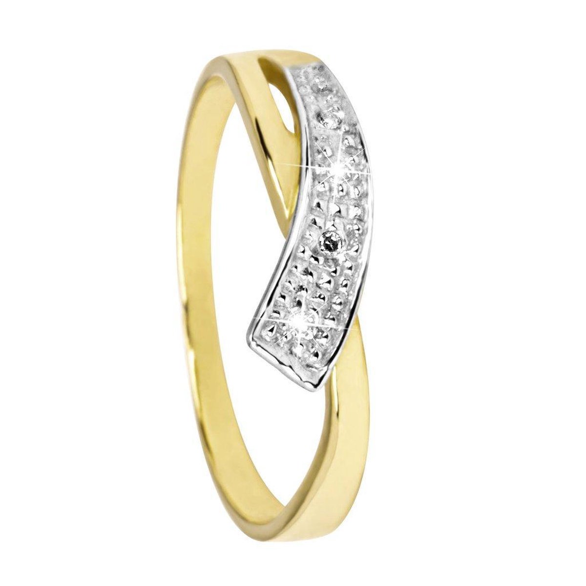 Di Lusso - Ring Torino - Diamanten - 14 Karaat Goud - Dames - 18.00 mm