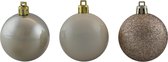 Champane kleurige kerstballen, 5 stuks