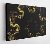 Onlinecanvas - Schilderij - Abstracte Gele Spiraalvormig Gedraaide Interessante Compositie Lijnen Art Horizontaal Horizontal - Multicolor - 80 X 60 Cm