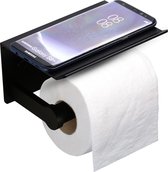 WC Rolhouder - WITTS Toiletrolhouder - Hoge Kwaliteit - met Oplegplankje - Zelfklevend  - Badkamer - Badkamer Accessoires