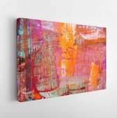 Schilderij Artistiek heldere kleur olieverf textuur abstract kunstwerk.- Modern Art Canvas - Horizontaal - 1570284280 - 115*75 Horizontal