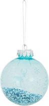 Oneiro's luxe kerstbal GLITTO Blue– 2 STUKS - ø80 mm- kerstbal - luxe verpakking – kerstcollectie – kerstdecoratie – kerstboomhanger – kerstversiering