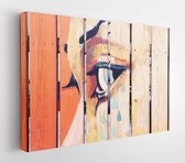 Onlinecanvas - Schilderij - Bruine Houten Planken Art Horizontaal Horizontal - Multicolor - 50 X 40 Cm