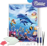 Pcasso® Dolfijnen - Diamond Painting - Incl. Veel Diamond Painting Accessoires - Diamond Painting Kinderen - Diamond Painting Dieren - Diamond painting volwassenen - 30x40 CM