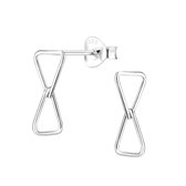Joy|S - Zilveren triangel twisted oorbellen - driehoek - 7 x 15 mm