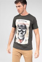 DEELUXE T-shirt met schedel CLEM Dark Green