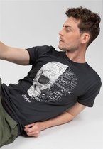 DEELUXE T-shirt met schedel HARNET Charcoal