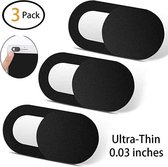 Webcam Cover Laptop Schuifje/Webcam Schuifje/"Geschikt voor Smartphones"/KLEUR: ZWART/6 Stuks