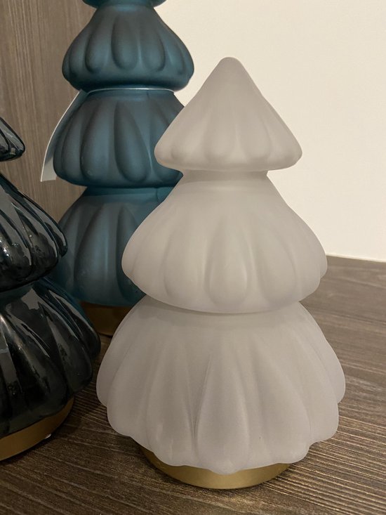 Light&Living glazen KERSTBOMEN set (3st) GROENm/groenh/offwhm led