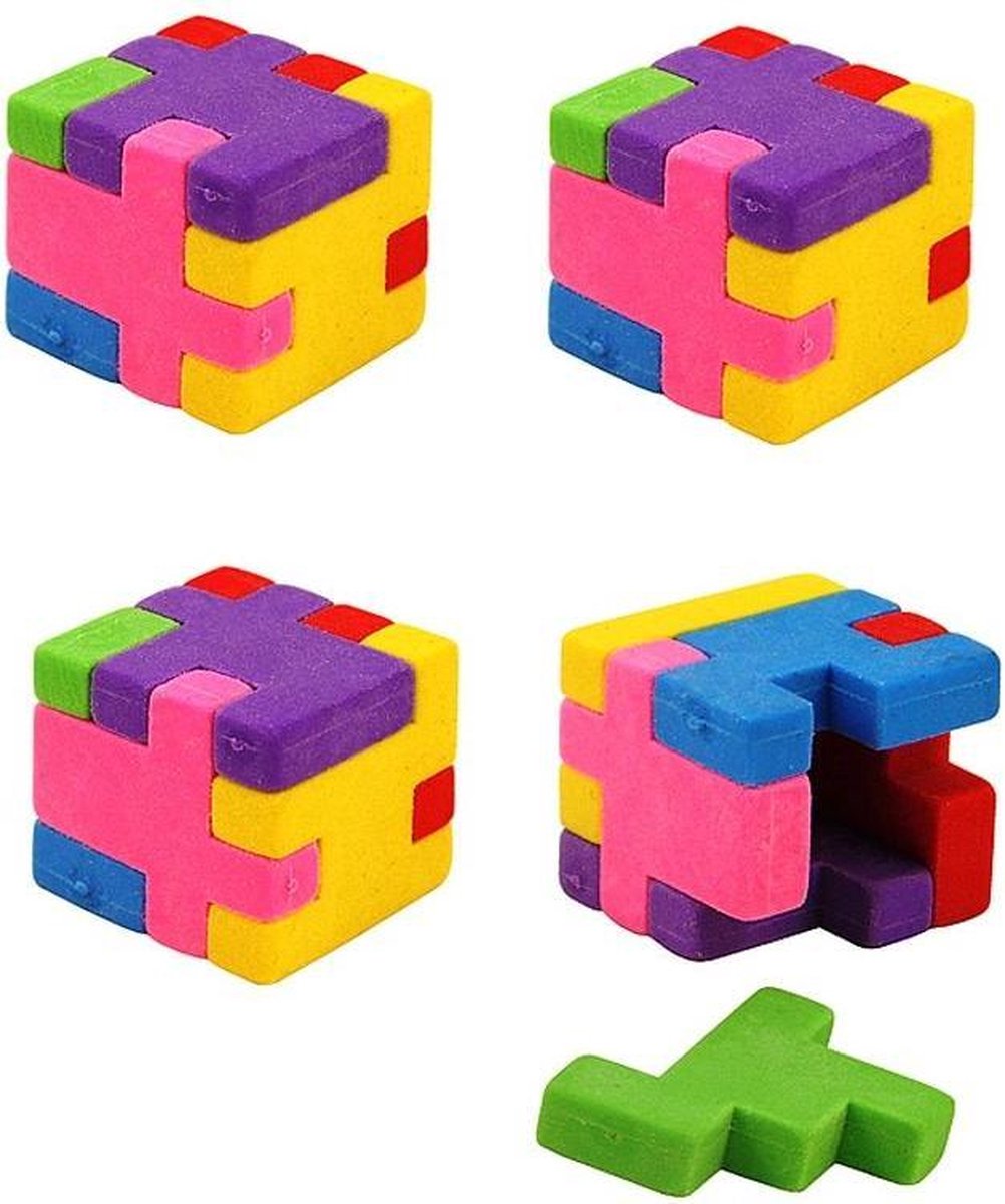 4x puzzle cube gomme 3x3cm
