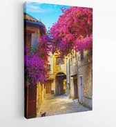 Onlinecanvas - Schilderij - Prachtige Oude Stad De Provence Art Verticaal Vertical - Multicolor - 40 X 30 Cm
