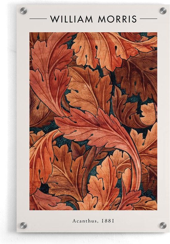 Walljar - William Morris - Acanthus - Muurdecoratie - Acrylglas schilderij - 30 x 45 cm