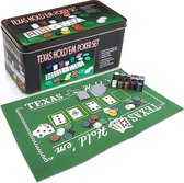 Texas holdem pokerset - 200 fiches & pokermat