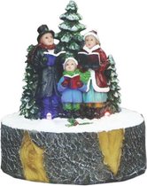 Stop & Look Kerstfiguur Zingen 8,5 X 12 Cm Keramiek Wit/grijs