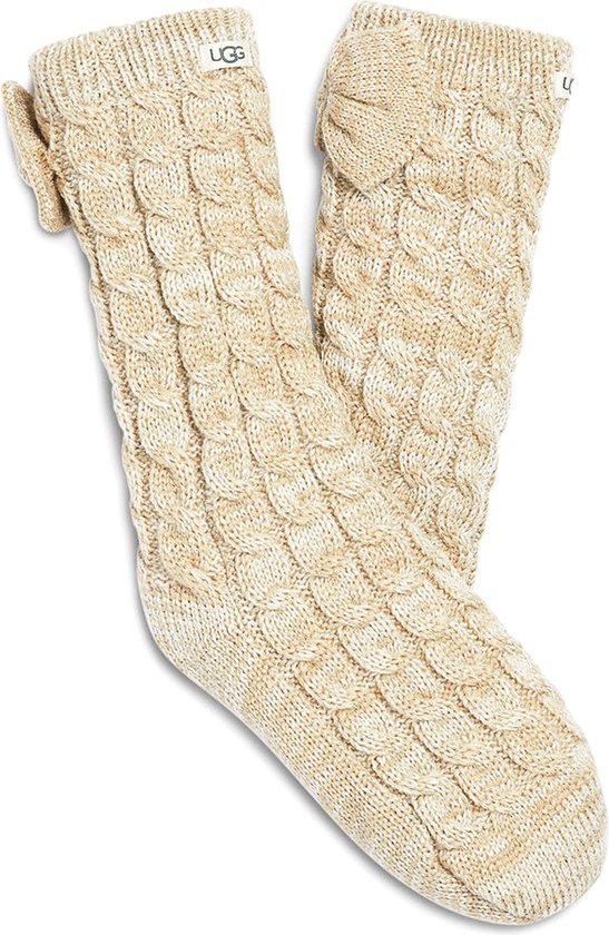 UGG Laila Bow Fleece Sokken - Maat One size - Vrouwen - crème/goud