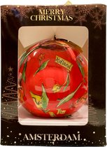 Giftbox XL Kerstbal: "Holland Tulips" - Holland met Tulpen - Roze - 1 stuk