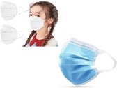 60 stuks - Kinder Mondkapjes - 50 stuks Blauw mondkapjes + 10 stuks FFP2 mondmaskers - Kindvriendelijke zachte oorelastiek