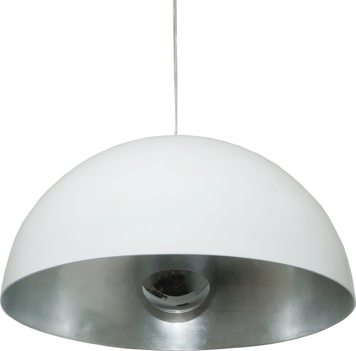 Hanglamp Gala Wit/Zilver - Ø50cm - E27 - IP20 - Dimbaar > lampen hang wit zilver | hanglamp wit zilver | hanglamp eetkamer wit zilver | hanglamp keuken wit zilver | led lamp wit zilver | sfeer lamp wit zilver