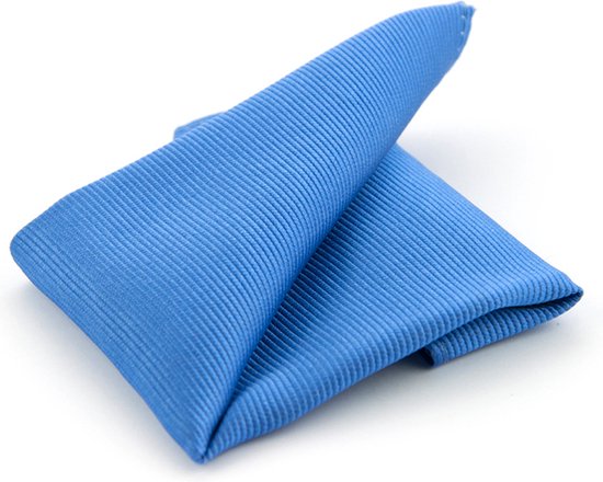 Pochet Zijde Midden Blauw F05 - Suitable - Pochette – Heren - Unisex - 25x25 cm - Zijde | Geschenkverpakking