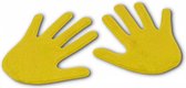 eSAM® Vloermarkeringen in Handvorm - markeerschijven - Lengte 14 CM - set van 2 handen - Geel