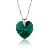 Montebello Ketting Fleur HZ530 - Swarovski® Hart - 925 Zilver Gerhod. - Ø14mm - 50cm
