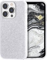 iPhone 13 Pro Backcase- Glitter zilver