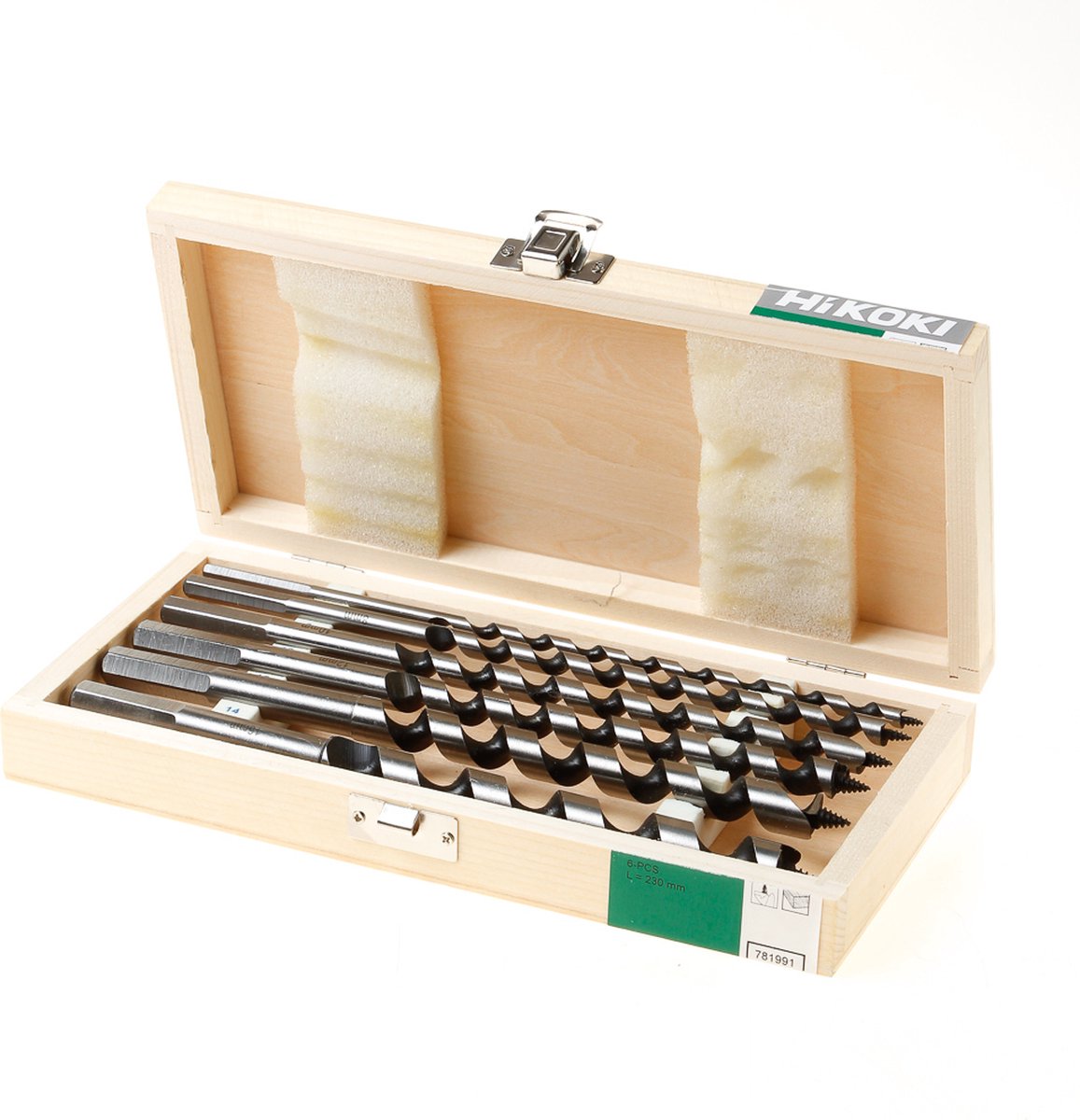 HiKOKI 781991 6-delige Slangenboor set in houten cassette - 6-16mm - HiKOKI