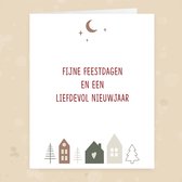 10x hippe gekleurde kerstkaarten (A6 formaat) - kerst kaarten om te versturen - kaartenset - kaartjes blanco - kaartjes met tekst - Luxe kerstkaarten