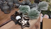 Brynxz - Set van 2 - STER theelichthouders van keramiek - Waxinelichthouders - STAR tealightholders - D. 11-8cm