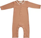 Organisch Katoen Newborn Boxpakje Kant / Ribbed Playsuit With Lace | Maat 56 Deep Toffee | Blossom Kids