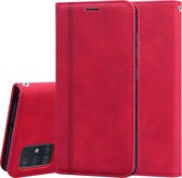 Samsung Galaxy A51 Bookcase | PU Lederen Telefoonhoesje | Pasjeshouder | Rood