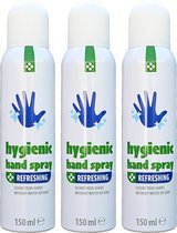 3 x Hygiënische handspray - Schone handen zonder water en zeep - handen spray