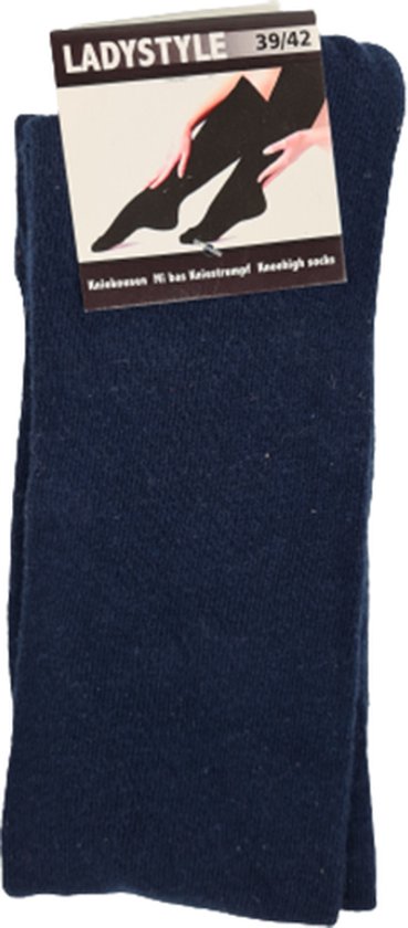 Kniekousen sokken - Donkerblauw - Katoen / Polyester / Elastaan - Maat 39-42