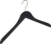De Kledinghanger Gigant - 10 x Blouse / shirthanger lotushout zwart gelakt, 44 cm