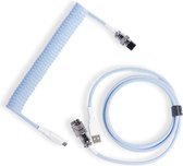 Coiled Cable - Mechanisch Toetsenbord Kabel - Lichtblauw