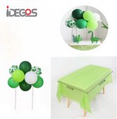 IDEGOS Cake topper - Taart topper - Cake topper ballonnen - Ballonnen - Taart versiering - Feest versiering - Verjaardag versiering - Tafelkleed - 137 x 274 cm - Groen - 9 stuks -