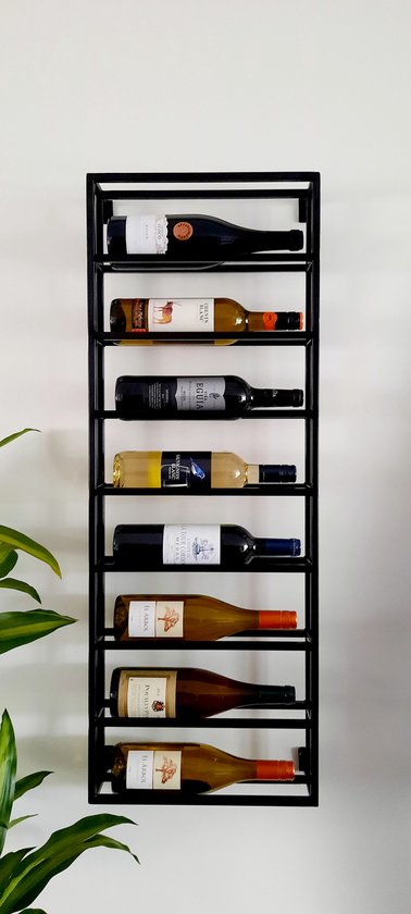 Casier à vin moderne à suspendre - Support mural pour bouteilles - Blanc et  noir