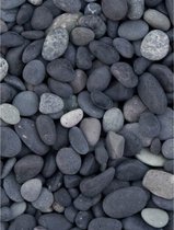 Schilderbare Happy Stone Stenen 15 Stuks Zwart Antraciet - Vlakke en Ronde Keien - Gladde Pebbles - Schilderbaar 4 tot 9 cm  - Steentjes Schilderen - HappyStones