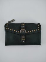 Zaza'z - Portemonnee - Zwart - Studs - Zacht leer - 19 -12 cm - Dames - Cadeautje
