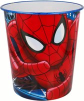Spiderman prullenbak - kunststof - metalen rand - afvalemmer - papierbak