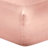 Hoeslaken – flanel gemaakt van 100% katoen – roze / oudroze – met elastiek rondom – 140x200 cm