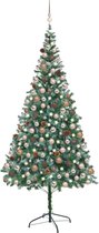 Huis en Tuin Depot Kunstkerstboom Met Led'S, Kerstballen En Dennenappels 210 Cm