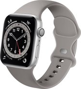Strap-it Classic Siliconen band - Geschikt voor Apple Watch bandje - Series 1/2/3/4/5/6/7/8/9/SE/Ultra (2) - Grijs - Bandje siliconen sport loop - iWatch sportbandje voor maat: 42 mm 44 mm 45 mm 49 mm